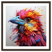 Vibrant Abstract Bird Portrait Watercolor Splash