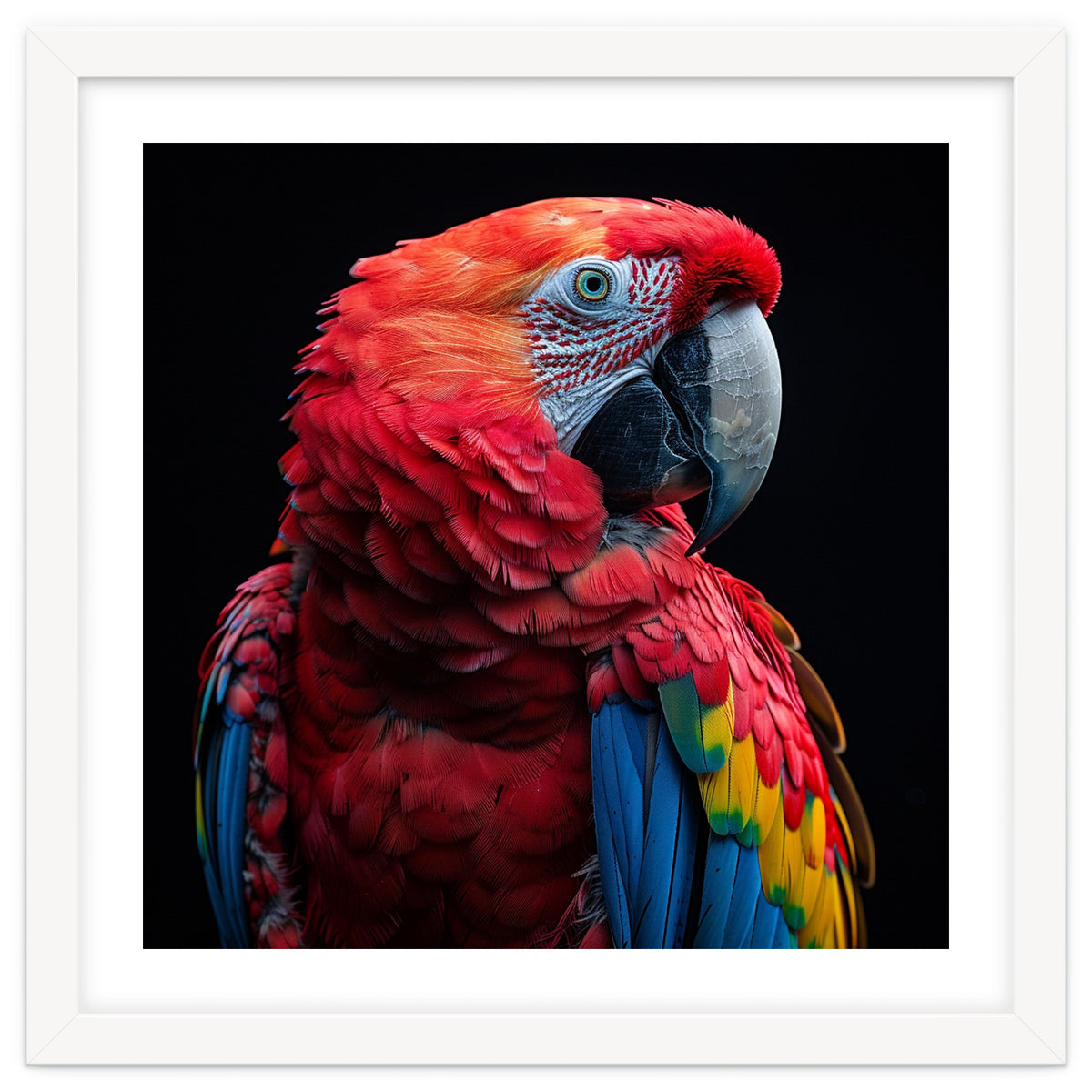 Scarlet Macaw Parrot Close Up Portrait