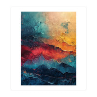 Abstract Textured Mountain Landscape (Print Only)