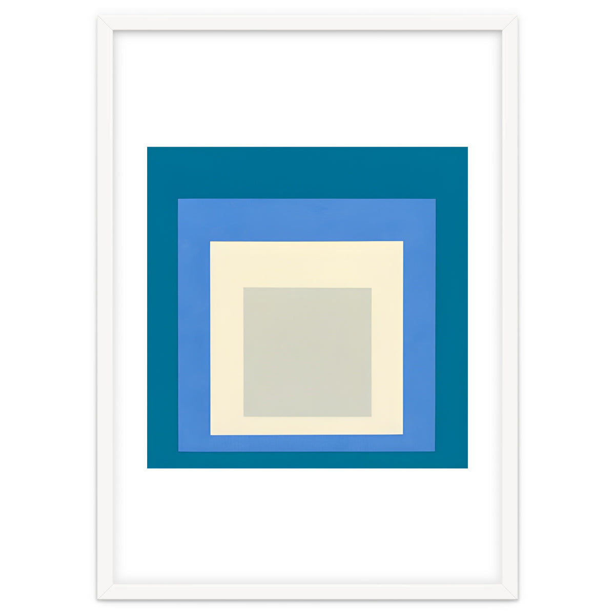 JOSEF ALBERS - HOMAGE TO THE SQUARE: BLUE WHITE GREY