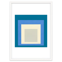 JOSEF ALBERS - HOMAGE TO THE SQUARE: BLUE WHITE GREY