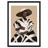Woman In Stripes Holding A White Rabbit thumbnail