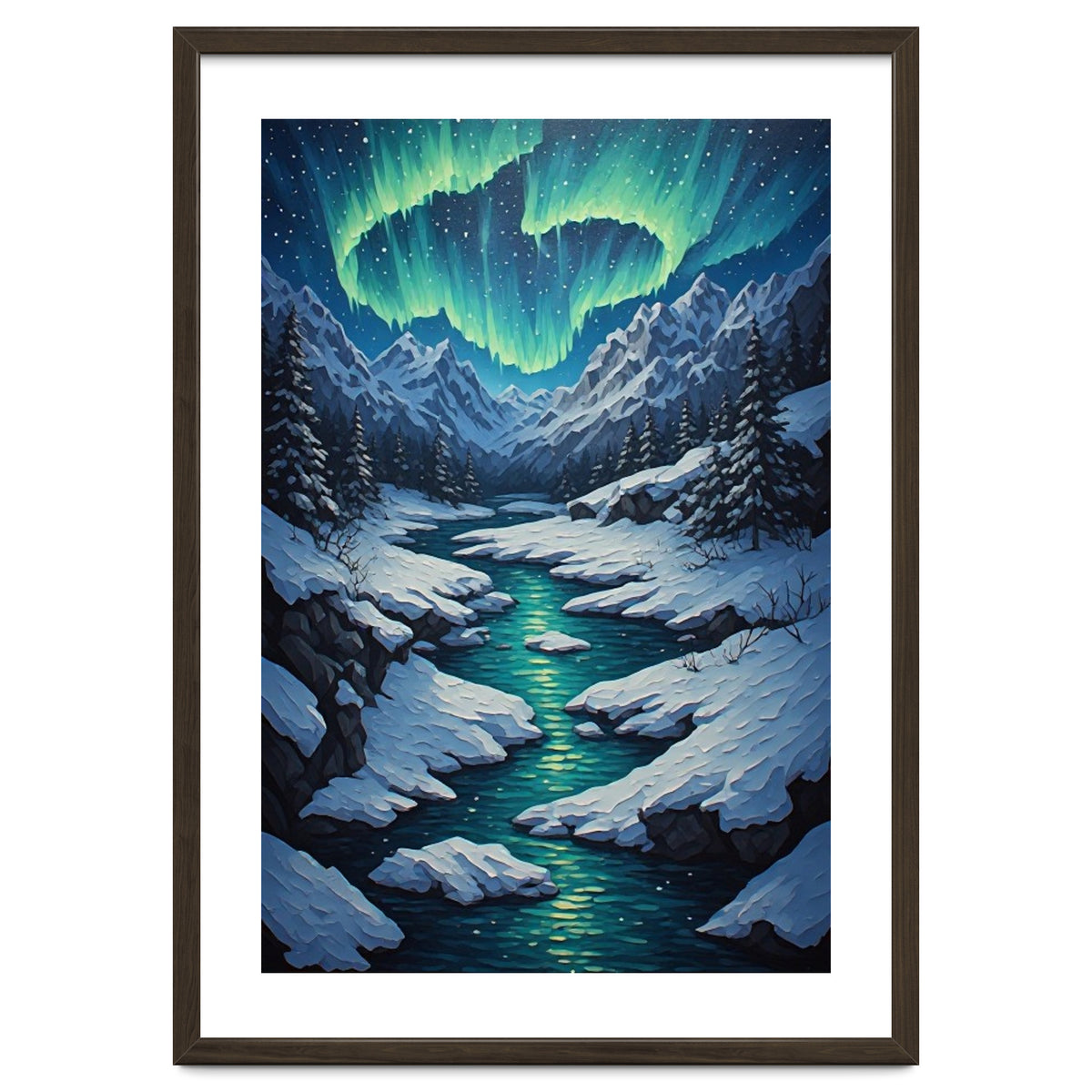 Ethereal Northern Lights: Arctic Winter Valley
