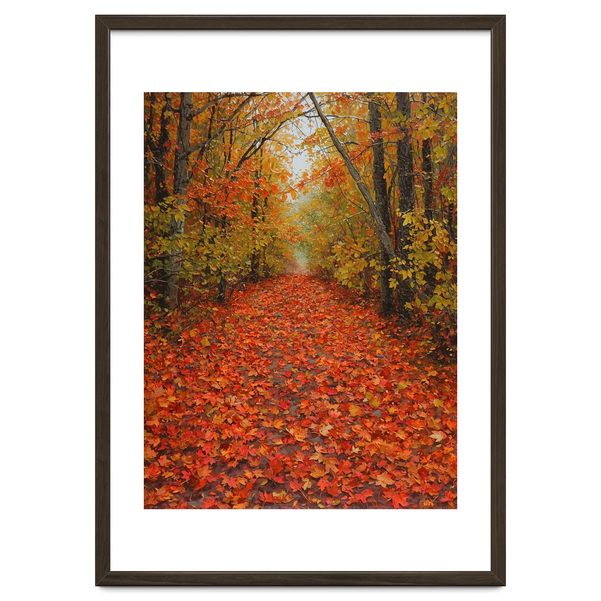 Lush Autumn Forest Path Covered
