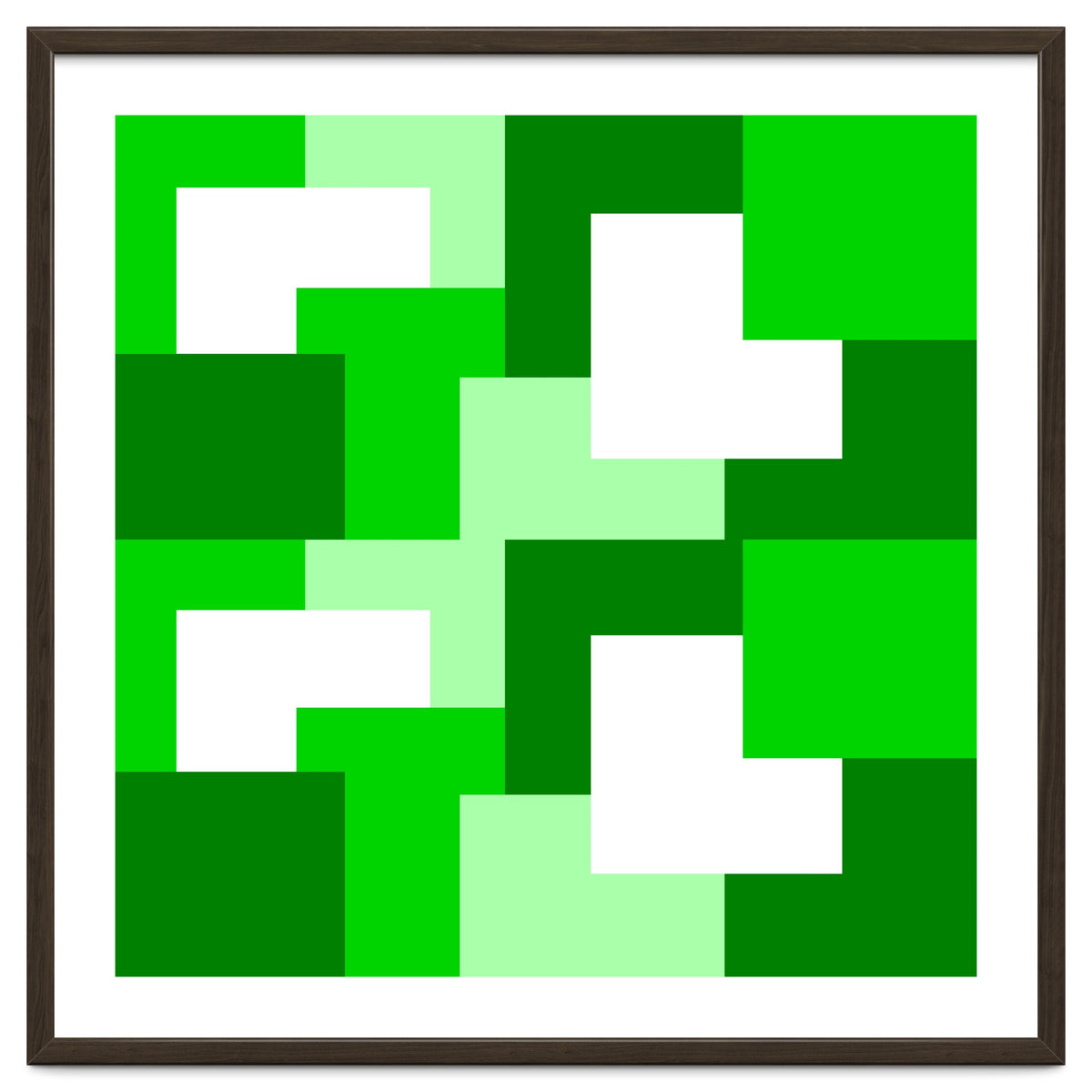 Green Abstract Square Tiles