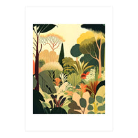 Pastel Garden, Botanical Nature Plants Jungle, Bohemian Eclectic Forest Illustration (Print Only)