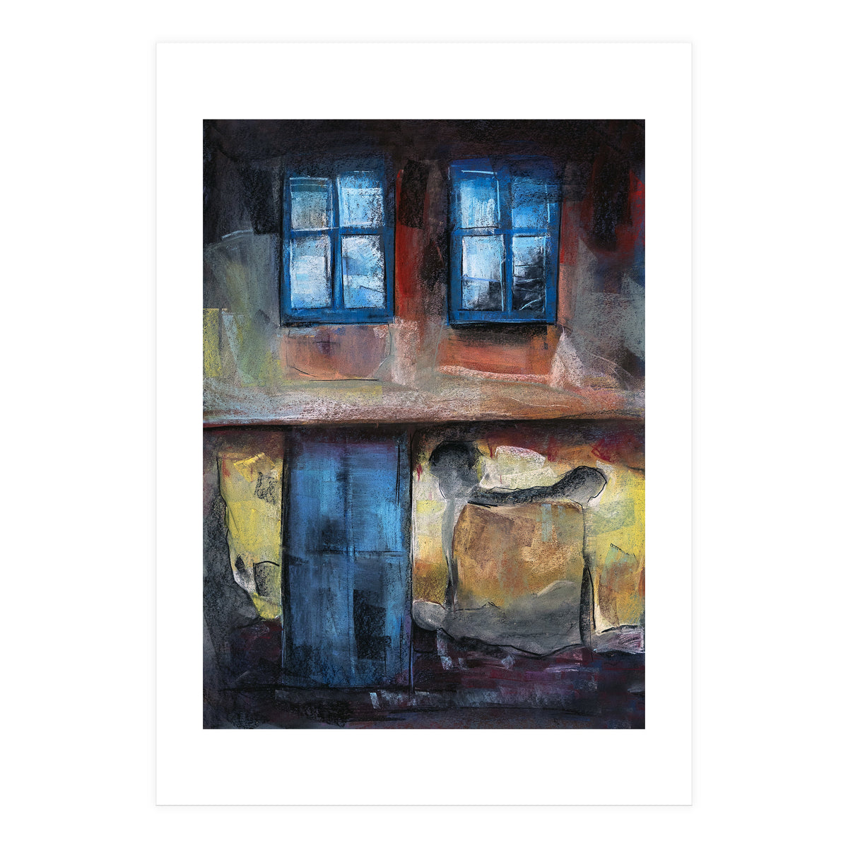 Pastel impression of an old house facade (Print Only)
