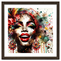 Brazilian Carnival Watercolor Portrait