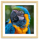 Close Up Blue And Yellow Macaw Parrot Face thumbnail