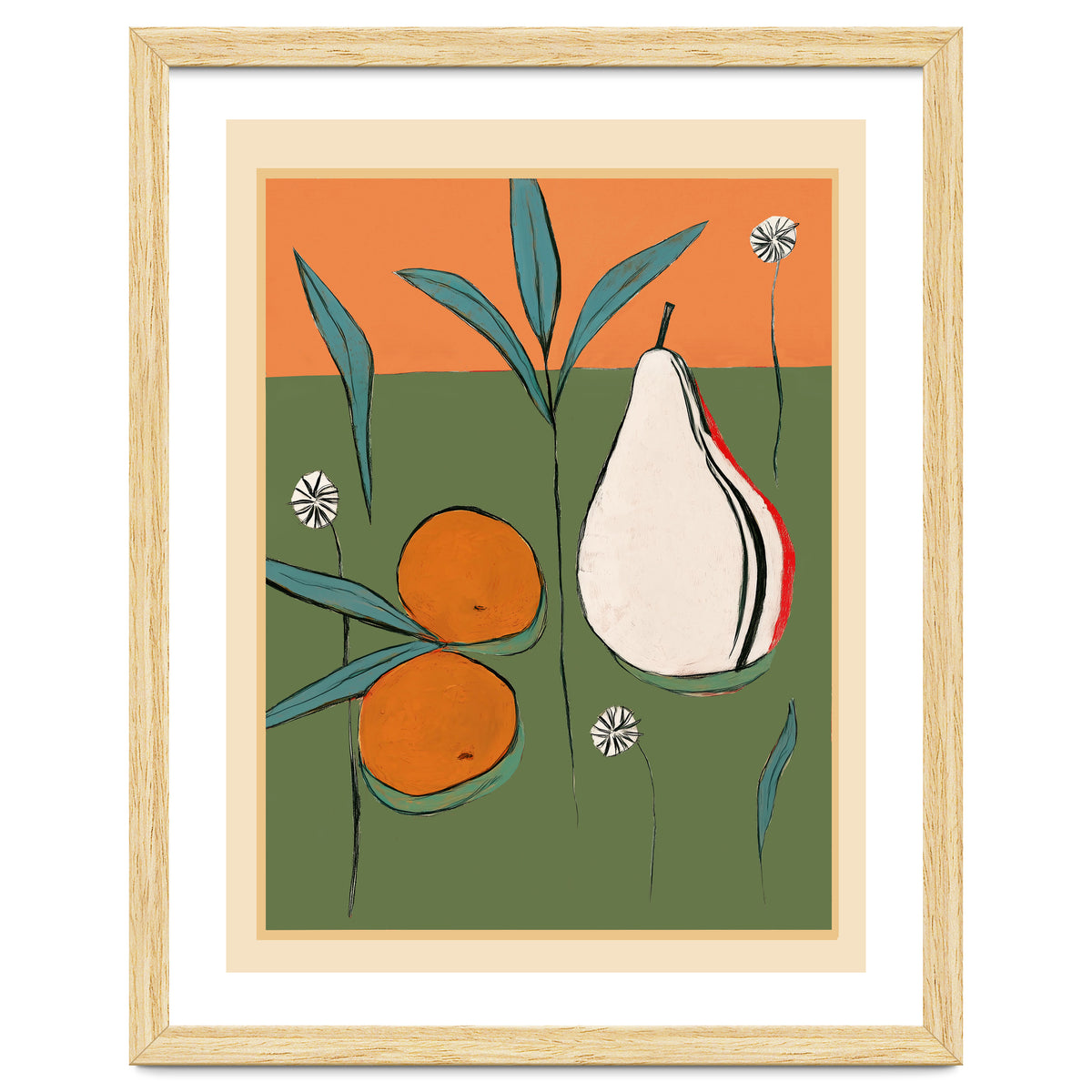 Abstract Pear And Orange Art