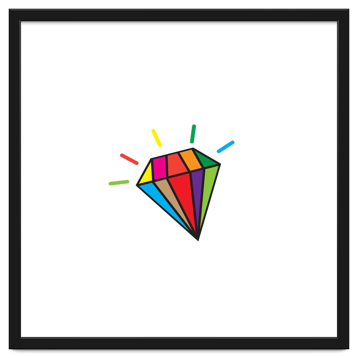 Rainbow colorful diamond