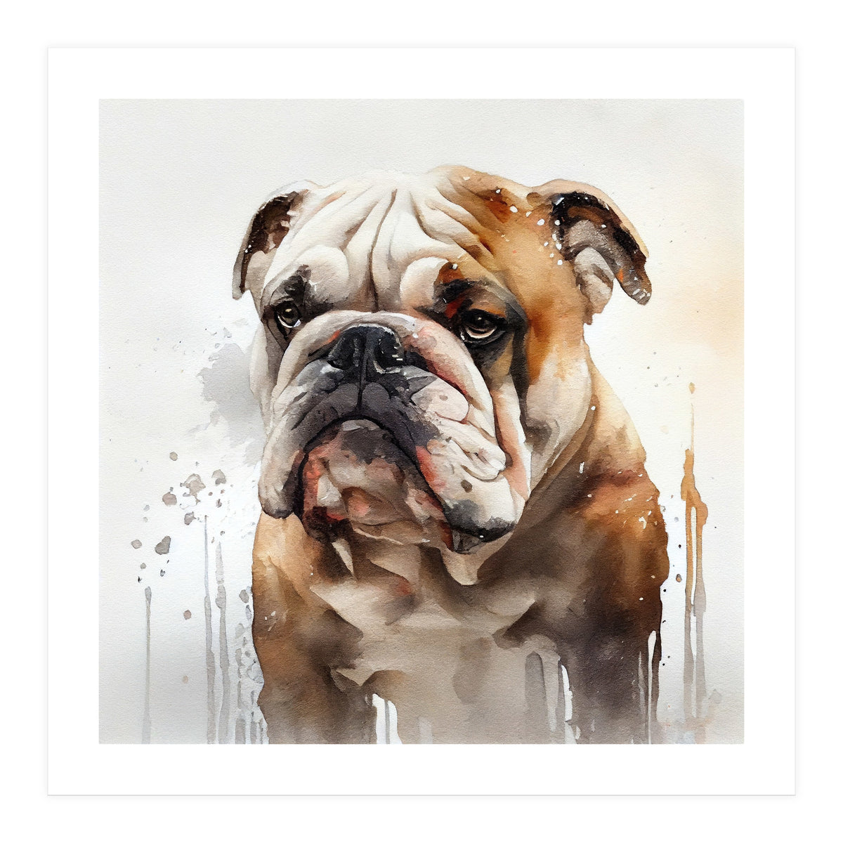 Watercolor British Bulldog (Print Only)