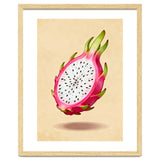 Dragonfruit, Watercolor Illustration, Tropical Pink Art thumbnail