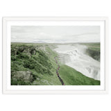 Tourists walking along the waterfall - Iceland thumbnail