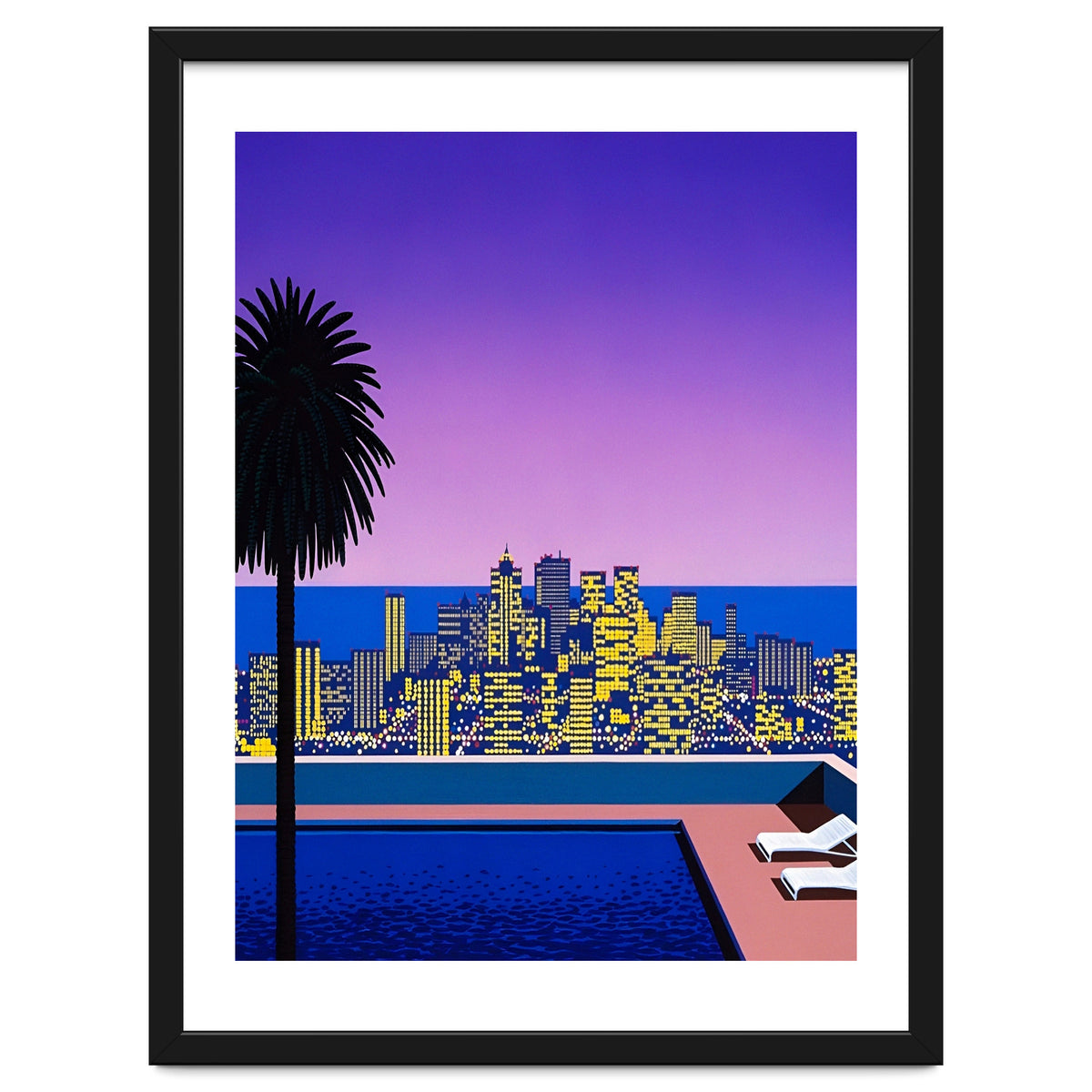 永井博　B2ポスター　HIROSHI NAGAI POSTER POOLSIDE 大人の上質 HIROSHI B2ポスター 永井博 NAGAI （AOR POOLSIDE