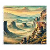 Vintage Greece, Meteora Monasteries Poster (Print Only) thumbnail