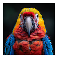Close Up Portrait Of A Colorful Macaw Parrot (Print Only)