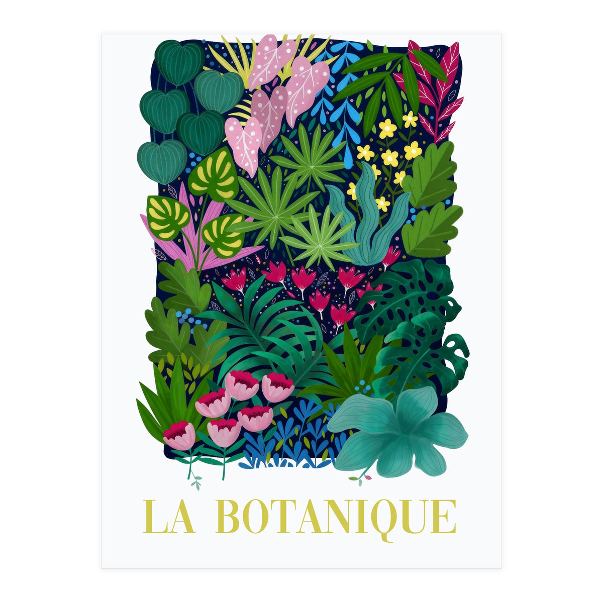 La Botanique, Botanical Garden, Colorful Jungle Print, Boho FLower Market (Print Only)