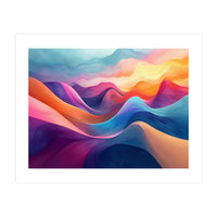 Vibrant Abstract Flowing Peaks Art (Print Only)