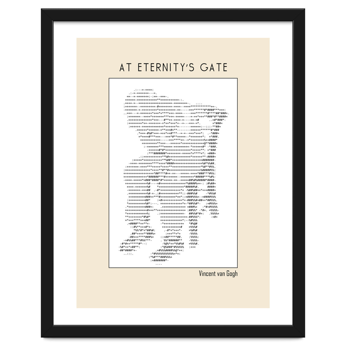 At Eternity’s Gate Vincent Van Gogh – Ascii Art