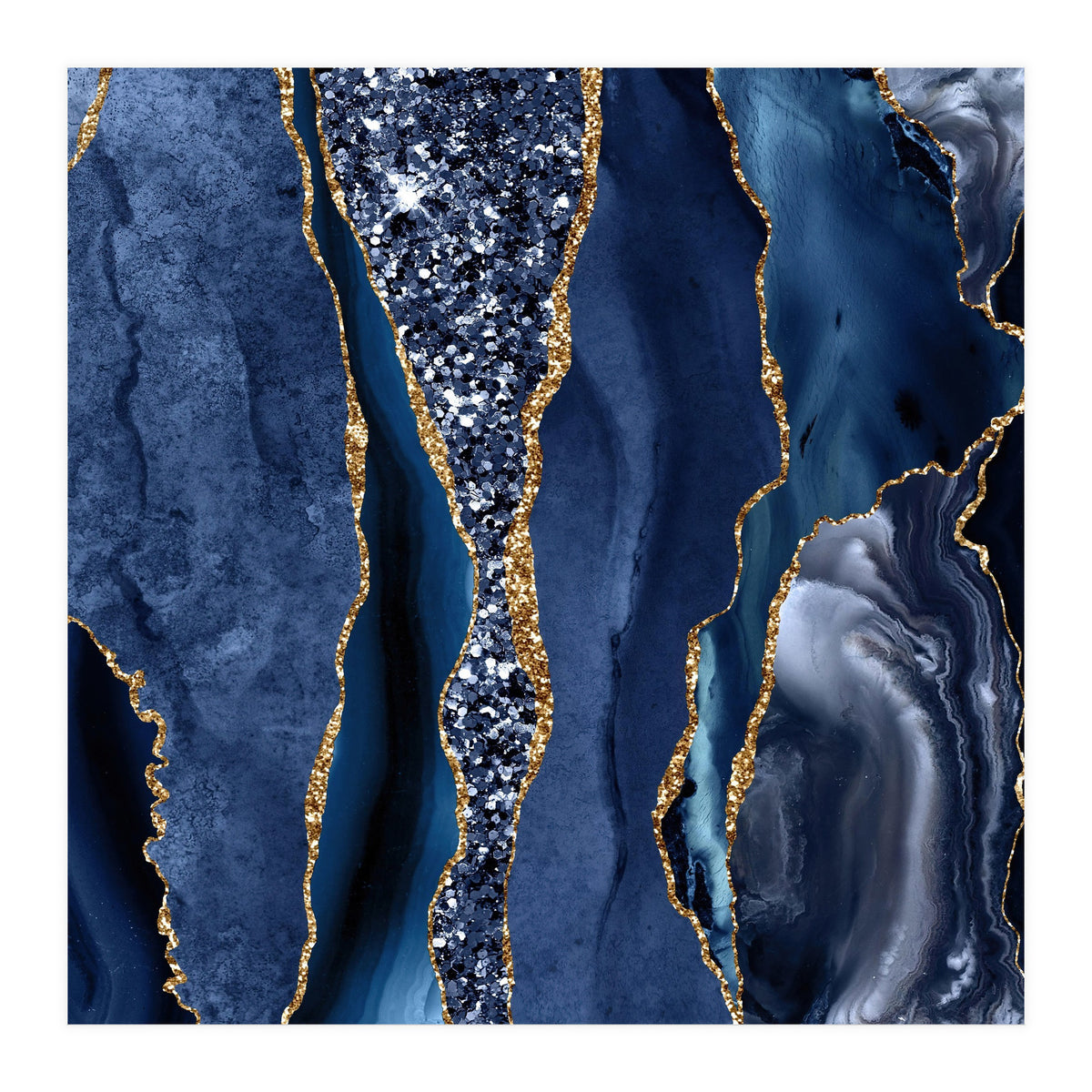 Agate Glitter Ocean Texture 06  (Print Only)