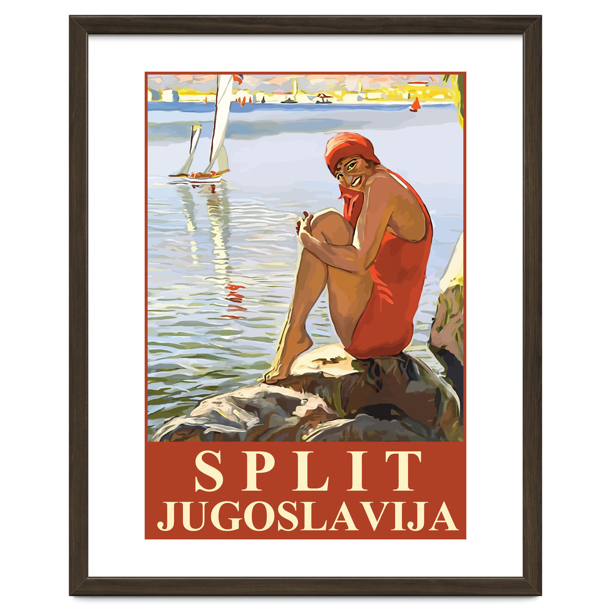 Split, Swimmer on a Rocky Coast