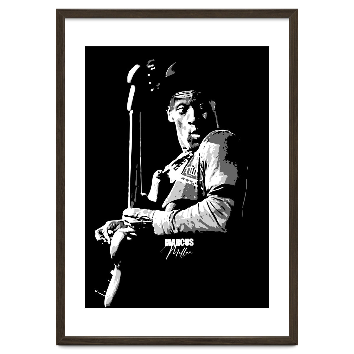 Marcus Miller American Music Legend in Grayscale