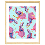 HullaHoops, Eclectic Colorful Fish Graphic Design, Animals Gold Rings Surrealism Quirky thumbnail