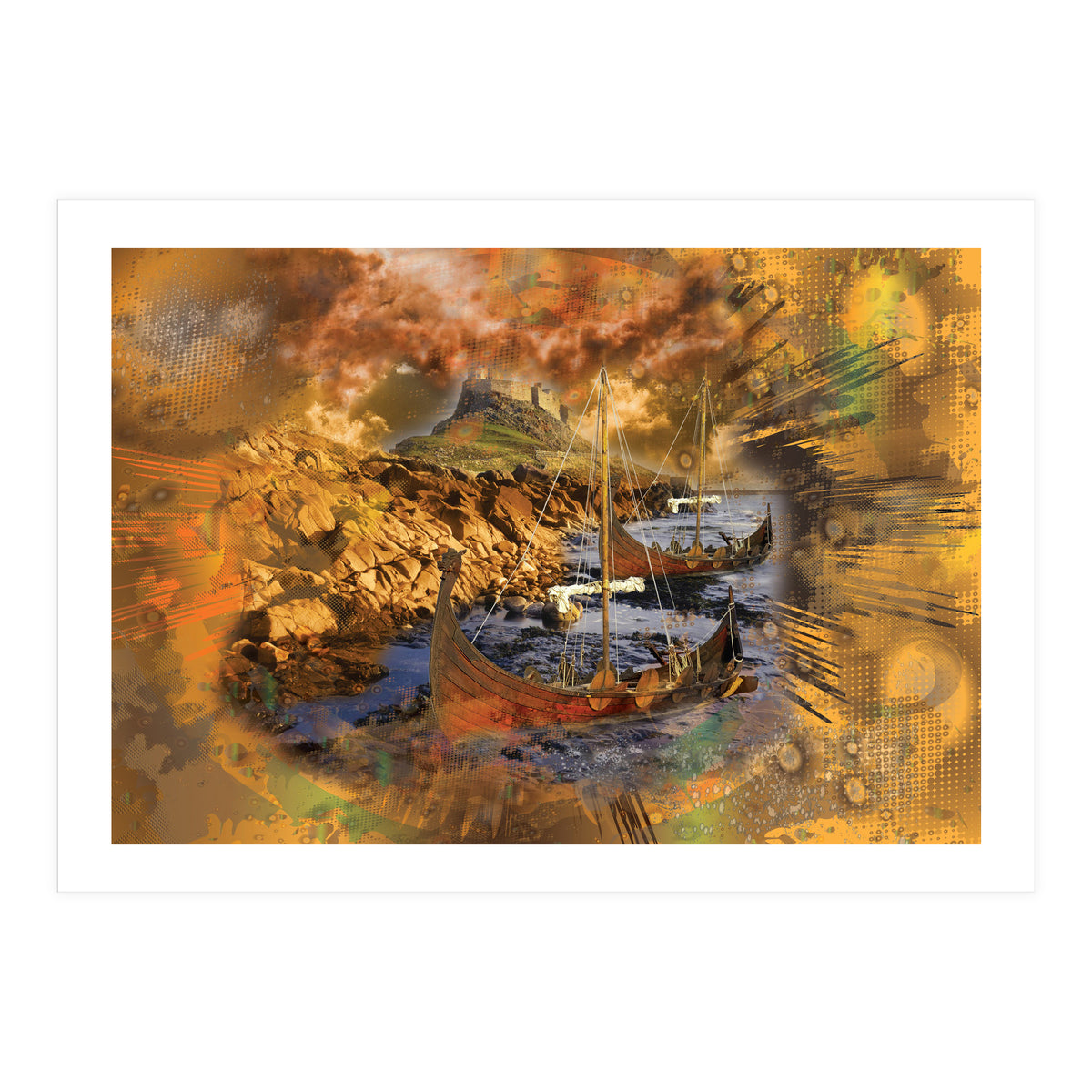 Lindesfarne Viking Raid 793 AD (Print Only)