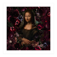 Mona Lisa And Dark Flowers (Print Only)