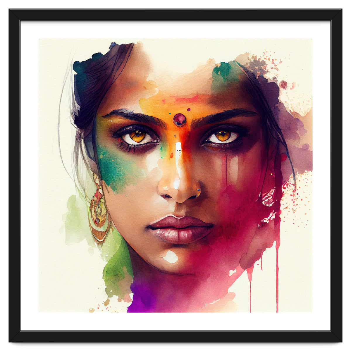 Watercolor Hindu Woman #2