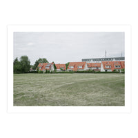 Red roof houses in the green field (Print Only)