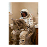Retro AstronautReading Newspaper, Toilet Humor, Astronaut on Toilet (Print Only) thumbnail