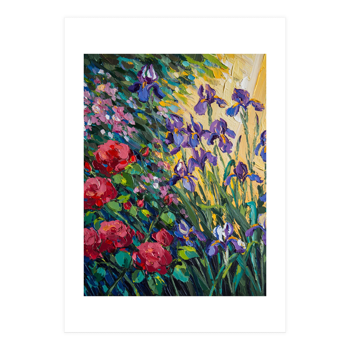 Expressive Heavy Impasto Floral Oil Painting  (Print Only)