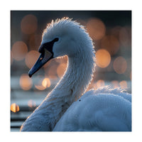 Close-up Shot of a Swan with Water Droplets (Print Only)