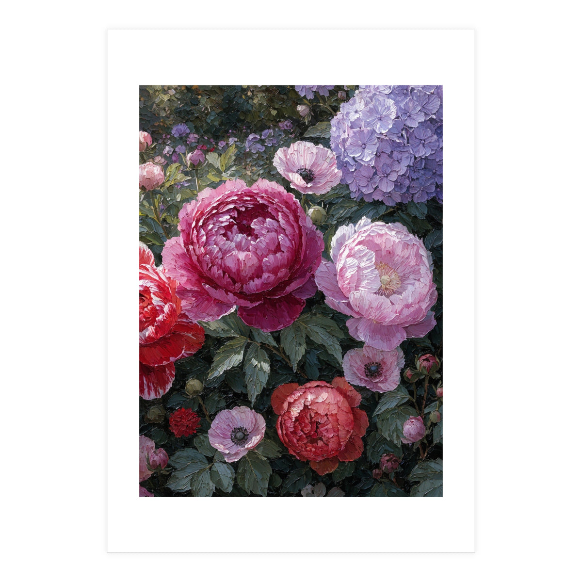 Overflowing Abundance: A Textural Impasto Oil Painting (Print Only)