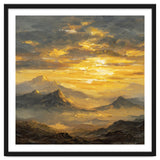 Vibrant Golden Hour Horizon Over Distant Mountain Ridges thumbnail