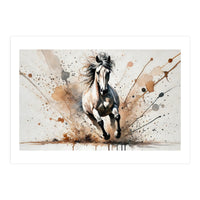 Galloping Horse Front View (Print Only)