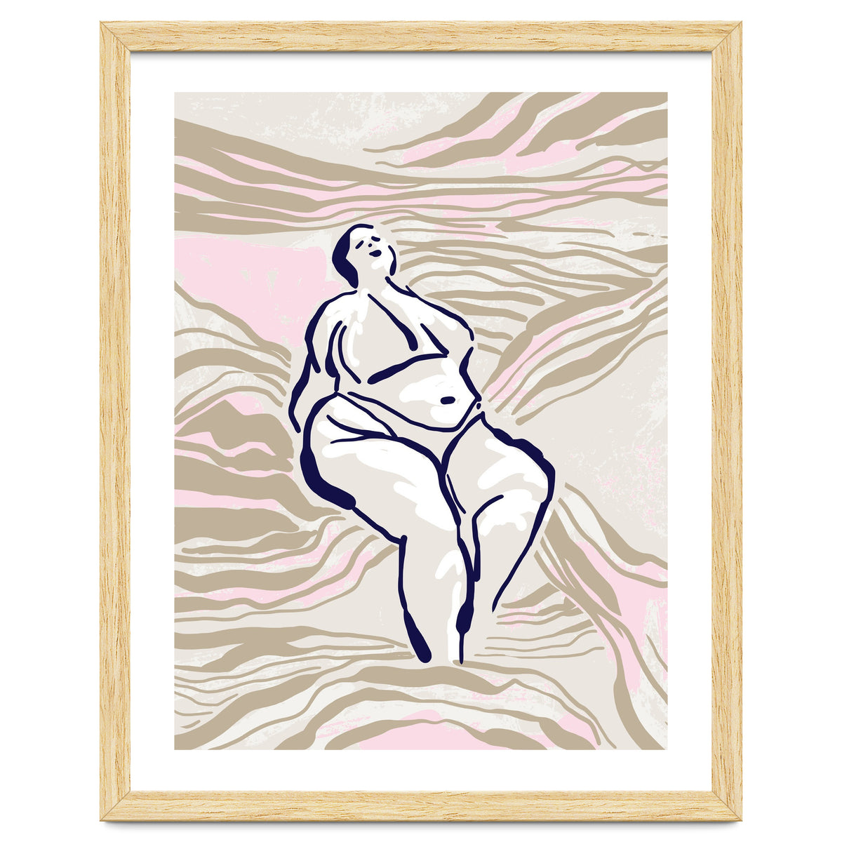 Follow the lines Serene woman in the water