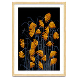 Linocut flower meadow black thumbnail