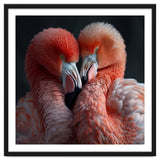 Two Flamingos Together Showing Affection thumbnail