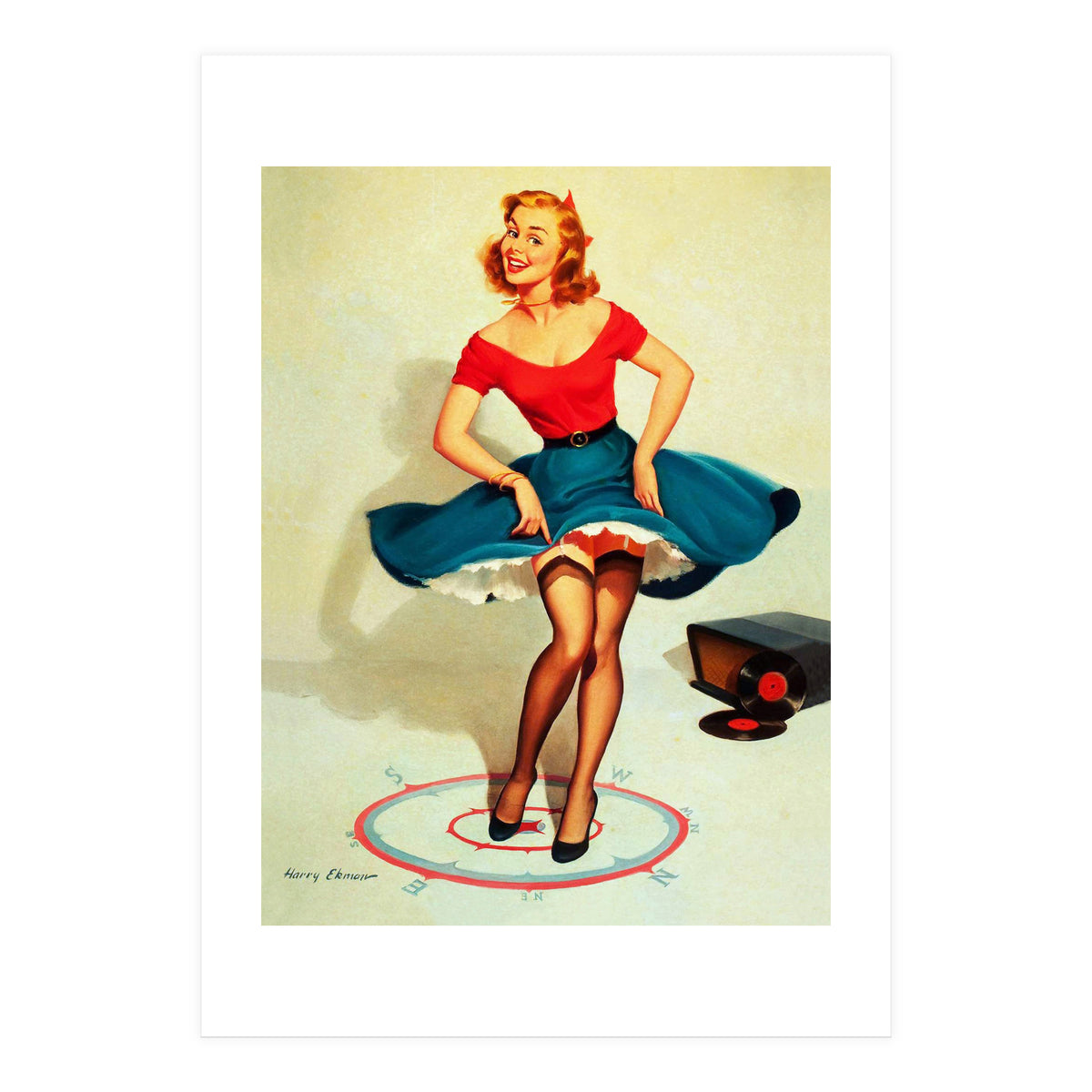 Pinup Dancing Girl (Print Only)