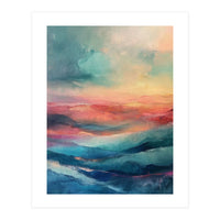 Ethereal Abstract Mountain Mist Painting (Print Only)