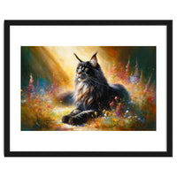 Majestic Lynx In Blooming Meadow