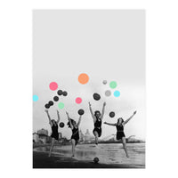 Vintage Women Black & White Photography Balloons Freedom Feminism Women's Rights Individuality (Print Only)