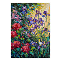 Expressive Heavy Impasto Floral Oil Painting  (Print Only)
