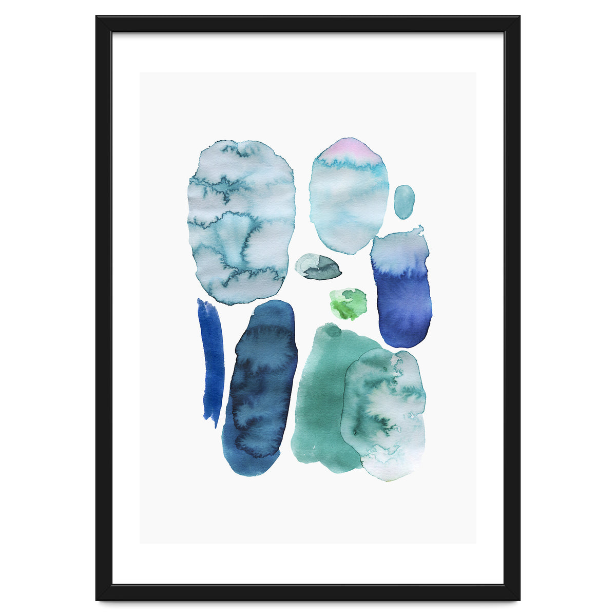 Watercolor Aqua Abstract Spots II