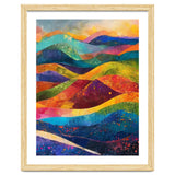 Vibrant Abstract Patchwork Landscape Art thumbnail