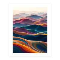 Colorful Abstract Mountain Dunes Art Print (Print Only)