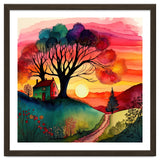 Watercolor Folk Art Sunset thumbnail